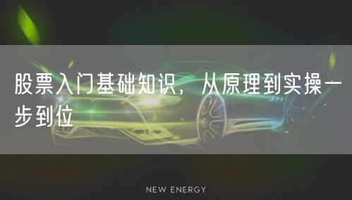 股票入门基础知识，从原理到实操一步到位