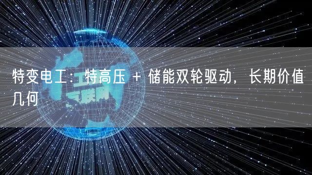 特变电工：特高压 + 储能双轮驱动，长期价值几何